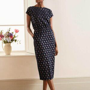 Boden "Odile" Jersey T-shirt Dress with Geometric Pattern and Pockets, size 12P